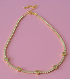 Bezel Heart Tennis Necklace