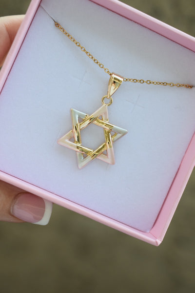 Tricolor Star Of David (Rolo Chain)
