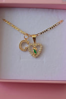 Small Green Saint Jude Heart & Initial