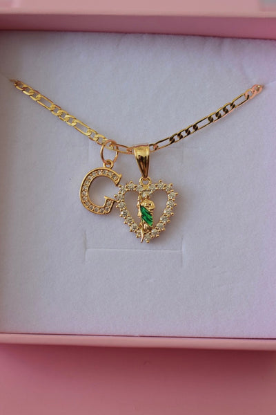 Small Green Saint Jude Heart & Initial