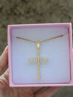 Large Diamond Cross (Rolo Chain)