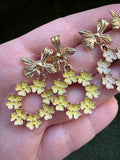 Floral Chandelier Earrings (yellow or beige)