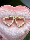 Bezel Heart Studs