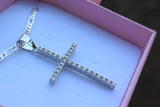 Silver Large Diamond Cross