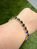 Heart Tennis Bracelet (Blue)