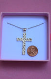 Large Silver Nugget Cross (Rolo Chain)
