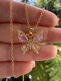 Pink Pear Shape Butterfly
