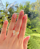 Diamond Butterfly Ring (White)