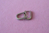 Silver Small Icy Rectangle Hoops