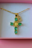 Emerald Mary Cross & Initial