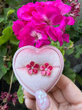Enamel Flower Studs (magenta)