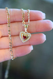 Garnet Heart Necklace