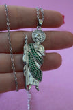 Silver Emerald Saint Jude (Rolo Chain)