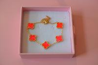 Hot Pink Lucky Clover Bracelet