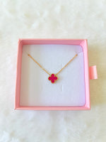 Magenta Clover Necklace