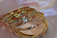 Diamond Cut Tricolor 7 Bangle Set