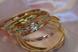 Diamond Cut Tricolor 7 Bangle Set