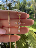 Crystal Cross (Cuban Chain)