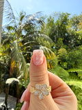 Diamond Flower Ring (White)
