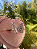 Pink Baguette Butterfly Ring