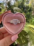 Icy Cuban Heart Ring (adjustable)