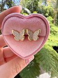 Diamond Butterfly Studs