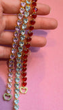Heart Tennis Bracelet (Red)