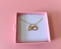 Pinky Kitty With Initial (Rolo Chain)