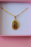 Floral Oval Our Lady Guadalupe Photo