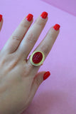 Red Adjustable Mary Ring