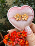 Enamel Flower Studs (Orange)