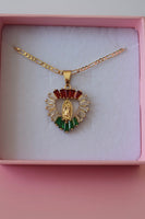 Mexican Flag Mary (Figaro Chain)