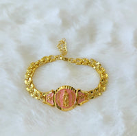 Pink Floral Mother Mary Bracelet