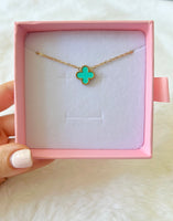 Turquoise Clover Necklace