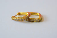 Small Square Diamond Hoops