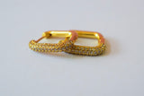Small Square Diamond Hoops