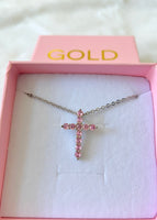 Pink Slider Cross (Silver)