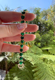 Heart Tennis Bracelet (Green)