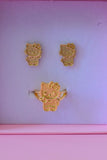 Gold Kitty Earrings & Ring Set (Package Deal)