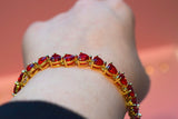 Heart Tennis Bracelet (Red)