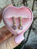 Pink Heart Drop Earrings
