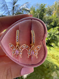 Butterfly Dangle Earrings (pink)