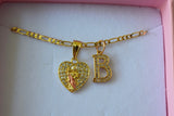 Tricolor Beautiful Saint Jude Heart & Initial