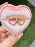 Bezel Heart Studs