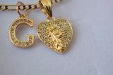 Beautiful Saint Jude Heart & Initial