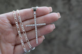 Silver Large Diamond Cross