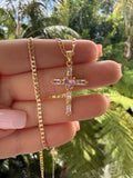 Crystal Cross (Cuban Chain)