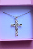 Large Silver Nugget Cross (Rolo Chain)