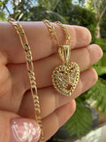 Fancy Butterfly Heart Necklace