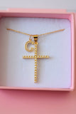 Large Diamond Cross & Initial (Rolo Chain)